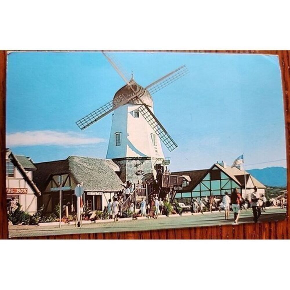 Vintage Postcard Windmill Danish Village Solvang, CA‎